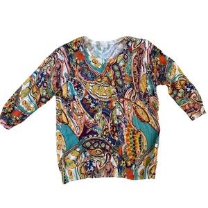 Joseph A. Colorful Blouse Cardigan